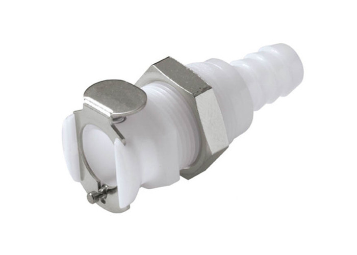 POM Quick Connect Fluid Couplings-Schlauch Barb Natural White With Vavle
